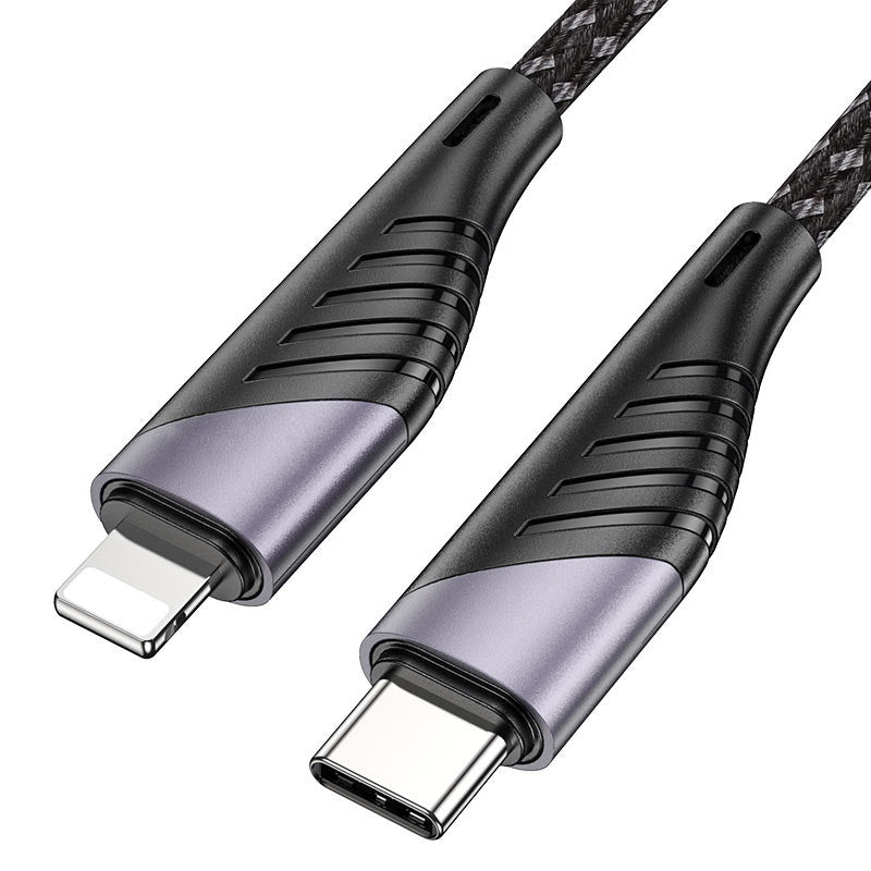 Câble de données à chargement rapide USB-A / USB-C vers Lightning en nylon tressé (1 m) Câble de données à chargement rapide USB-A / USB-C vers Lightning en nylon tressé (1 m)